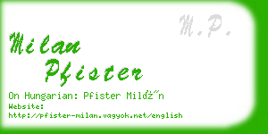 milan pfister business card